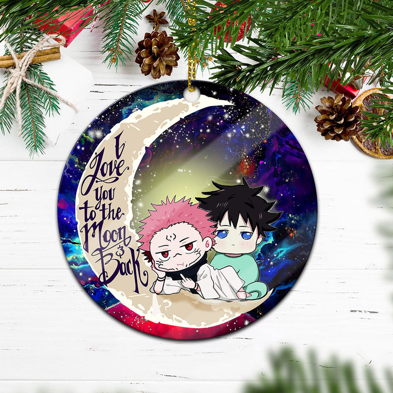 Jujutsu Kaisen Gojo Sakuna Love You To The Moon Galaxy Mica Circle Ornament Perfect Gift For Holiday Nearkii