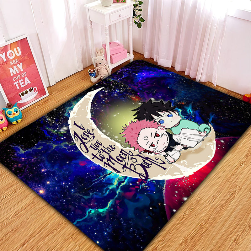 Jujutsu Kaisen Gojo Sukuna Love You To The Moon Galaxy Carpet Rug Home Room Decor Nearkii