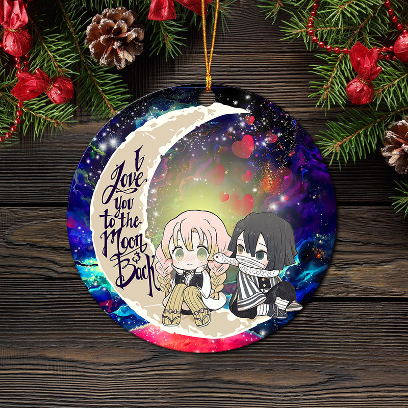 Kanroji And Kaburamaru Demon Slayer Love You To The Moon Galaxy Mica Circle Ornament Perfect Gift For Holiday Nearkii