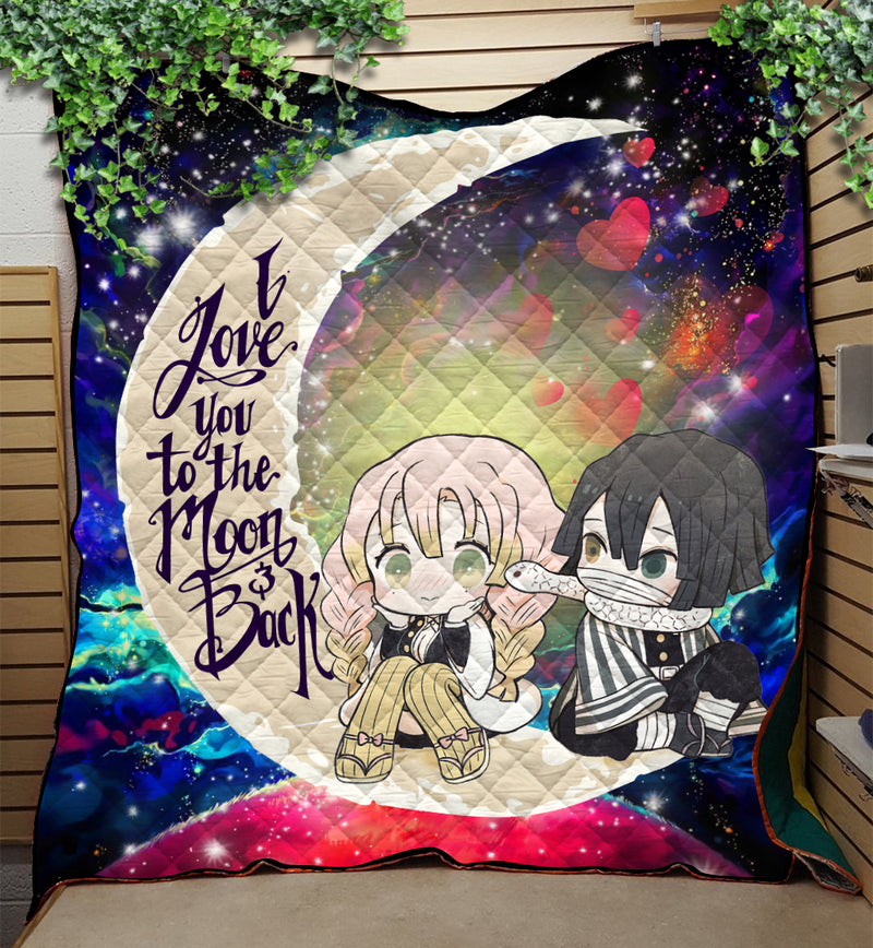 Kanroji And Kaburamaru Demon Slayer Love You To The Moon Galaxy Quilt Blanket Nearkii