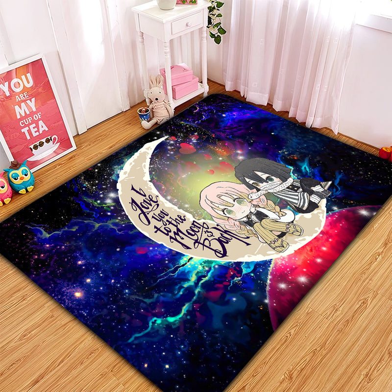 Kanroji And Kaburamaru Demon Slayer Love You To The Moon Galaxy Rug Carpet Rug Home Room Decor Nearkii