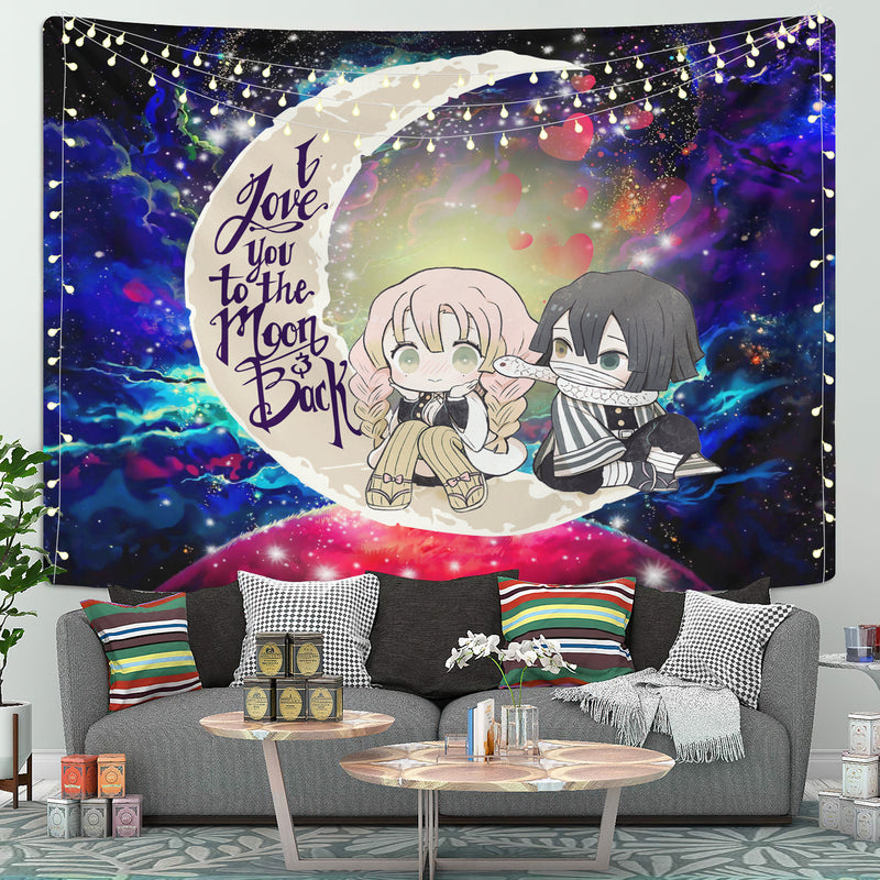 Kanroji And Kaburamaru Demon Slayer Love You To The Moon Galaxy Tapestry Room Decor Nearkii
