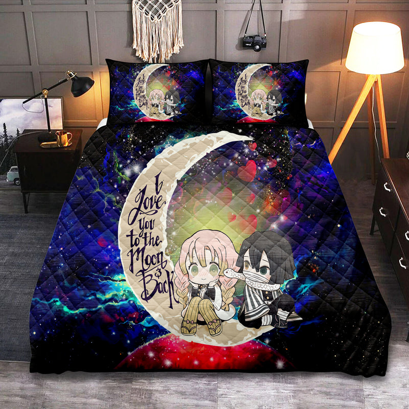 Kanroji And Kaburamaru Demon Slayer Anime Love You To The Moon Galaxy Quilt Bed Sets Nearkii