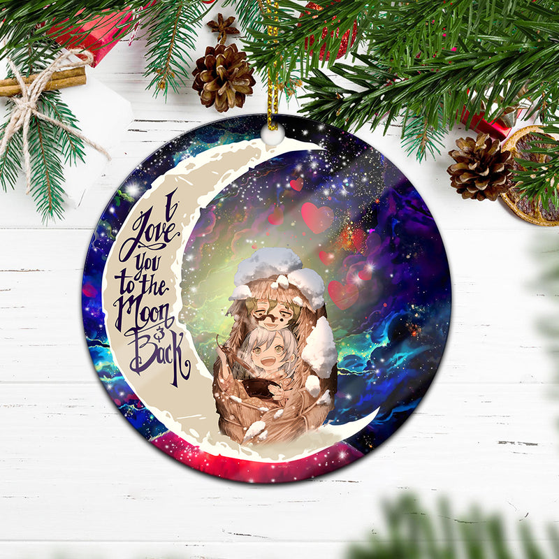 Demon Slayer Anime Love You To The Moon Galaxy Mica Circle Ornament Perfect Gift For Holiday Nearkii