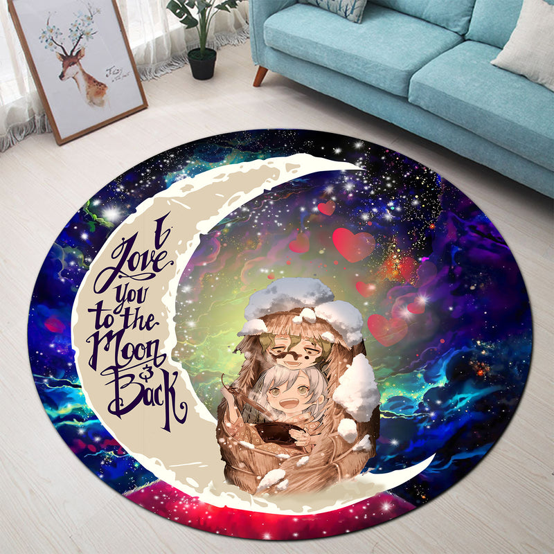 Daki Gyutaro Love You To The Moon Galaxy Round Carpet Rug Bedroom Livingroom Home Decor Nearkii