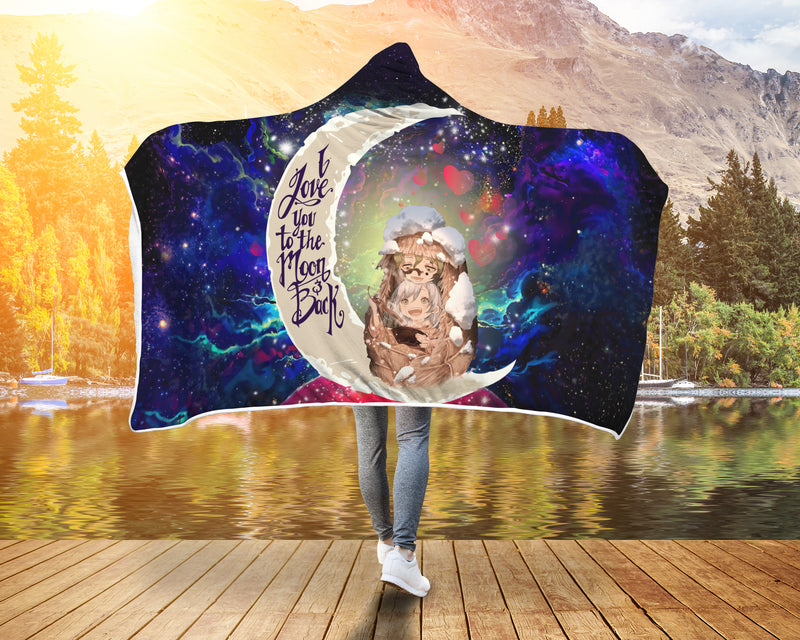 Kimtsu no yaiba Love You To The Moon Galaxy Economy Hooded Blanket Nearkii