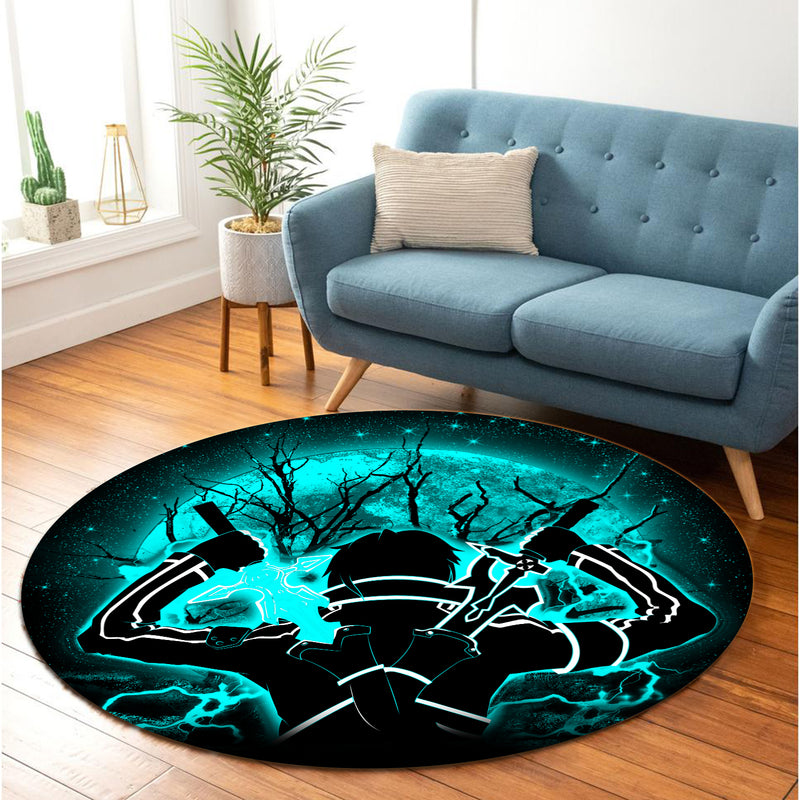 Sao Rug Kirito Sword Art Online SAO Moonlight Round Rug