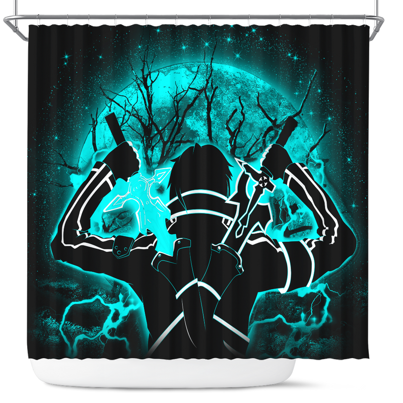 Kirito Sword Art Online SAO Moonlight Shower Curtain Nearkii