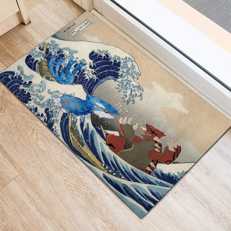 Kyogre Vs Groudon The Great Wave Japan Pokemon Doormat Home Decor