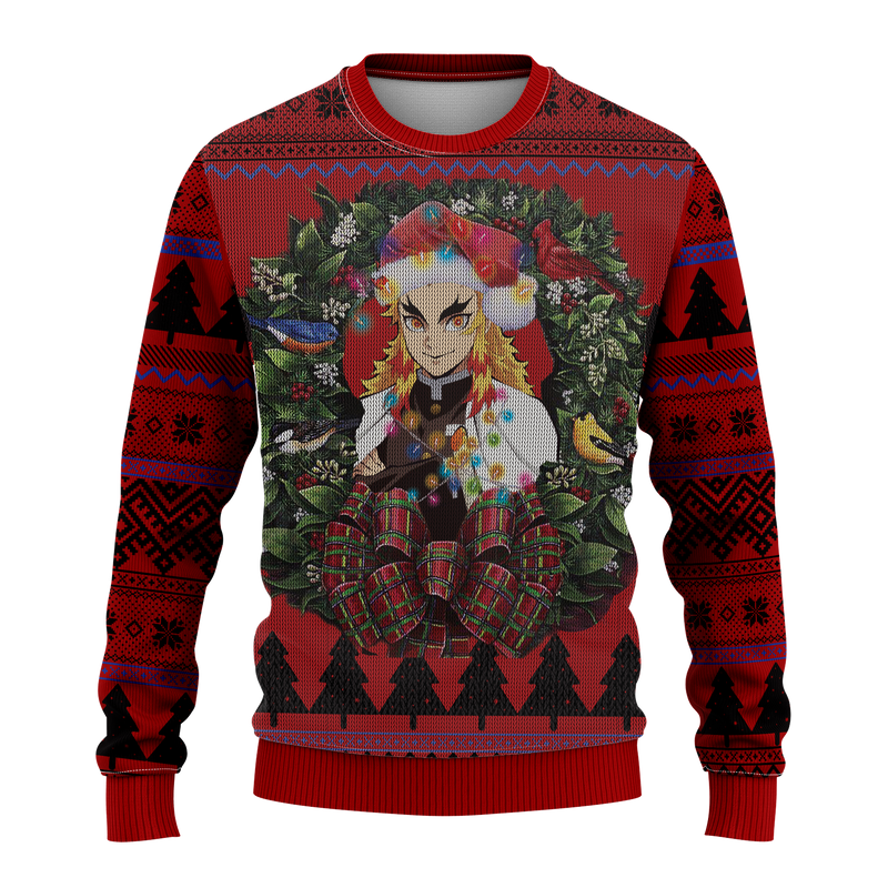 Kyojuro Rengoku Kimetsu No Yaiba Mc Ugly Christmas Sweater Thanksgiving Gift Nearkii