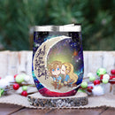 Legend Of Zelda Couple Chibi Couple Love You To Moon And Back Premium Wine Tumbler Nearkii