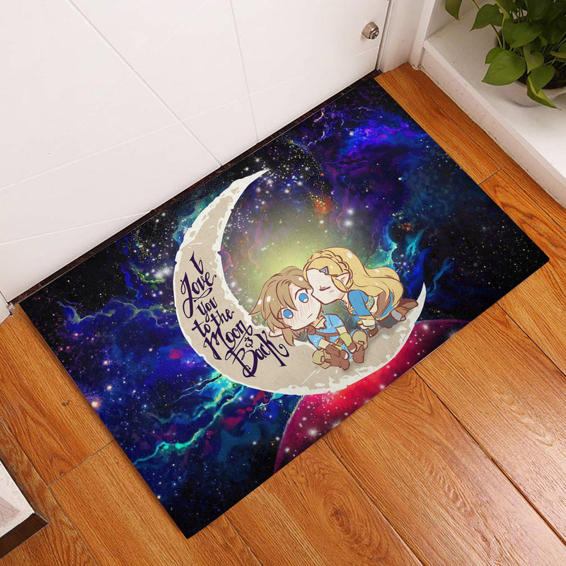 Legend Of Zelda Couple Chibi Couple Love You To The Moon Galaxy Back Doormat Home Decor Nearkii