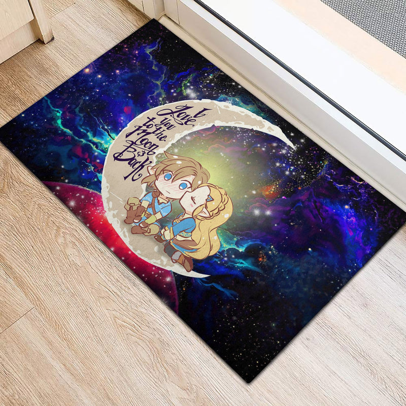 Legend Of Zelda Couple Chibi Couple Love You To The Moon Galaxy Back Doormat Home Decor Nearkii