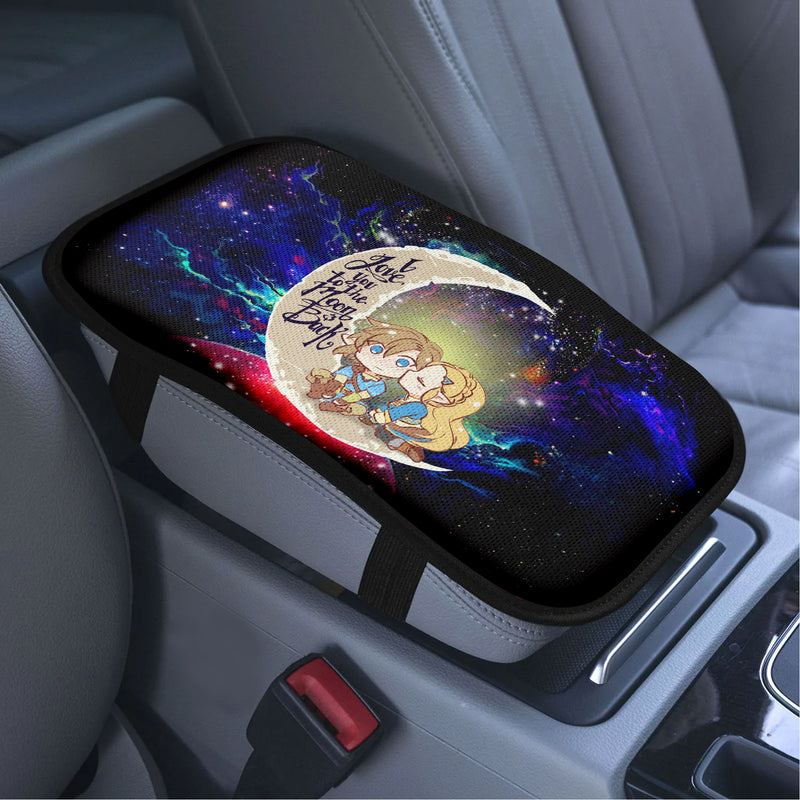 Legend Of Zelda Couple Chibi Couple Love To Moon Back Galaxy Premium Custom Armrest Center Console Cover Car Accessories Nearkii