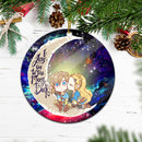 Legend Of Zelda Couple Chibi Couple Love You To The Moon Galaxy Mica Circle Ornament Perfect Gift For Holiday Nearkii