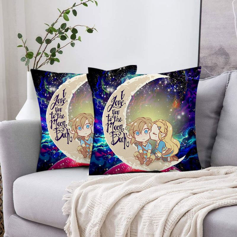 Legend Of Zelda Couple Chibi Couple Love You To The Moon Galaxy Pillowcase Room Decor Nearkii