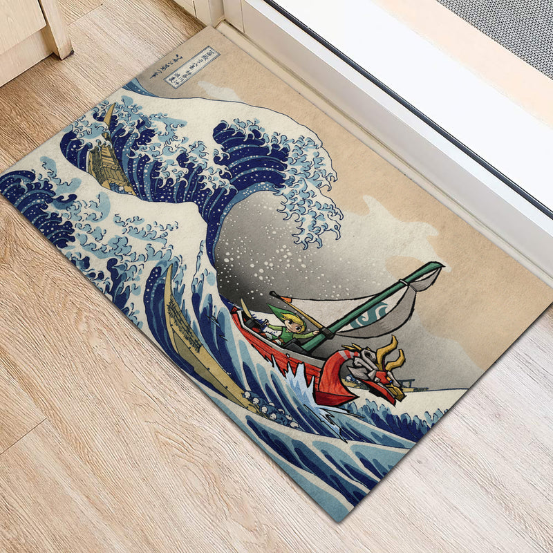 Legend Of Zelda The Great Wave Japan Doormat Home Decor