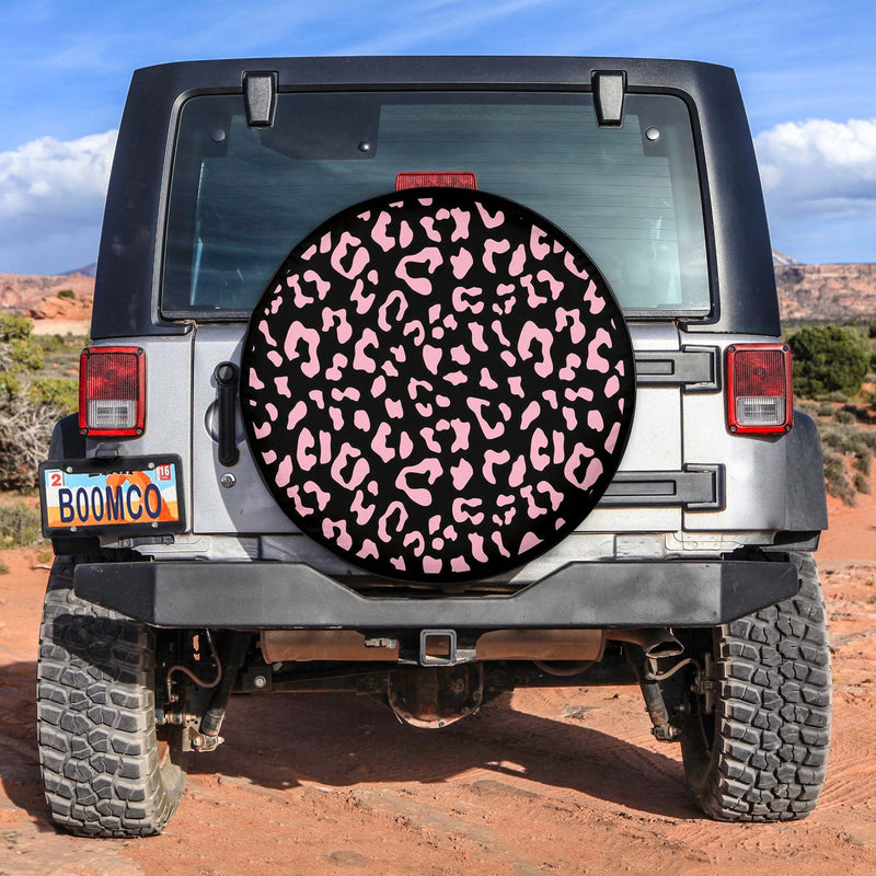 Leopard Cheetah Print Spot (Baby Pink) Spare Tire Covers Gift For Campers Nearkii
