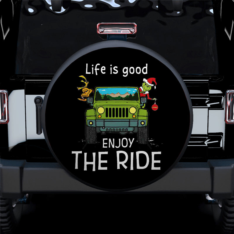 Enjoy The Ride Grinch Jeep Christmas Car Spare Tire Covers Gift For Campers Nearkii