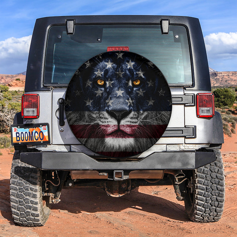 Lion America USA Jeep Car Spare Tire Cover Gift For Campers Nearkii