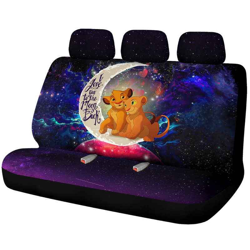 Lion King Simba Nala Love You To The Moon Galaxy Car Back Seat Covers Decor Protectors Nearkii