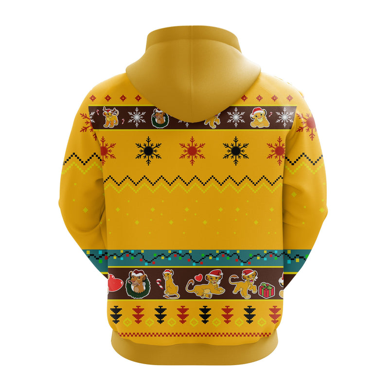 Lion King Christmas Cute Noel Mc Ugly Hoodie Yellow 2- Amazing Gift Idea Thanksgiving Gift Nearkii