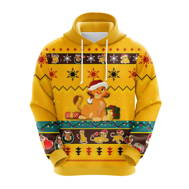 Lion King Christmas Cute Noel Mc Ugly Hoodie Yellow 2- Amazing Gift Idea Thanksgiving Gift Nearkii