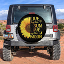 Live By The Sun Love By The Moon Sunflower Car Spare Tire Covers Gift For Campers Nearkii