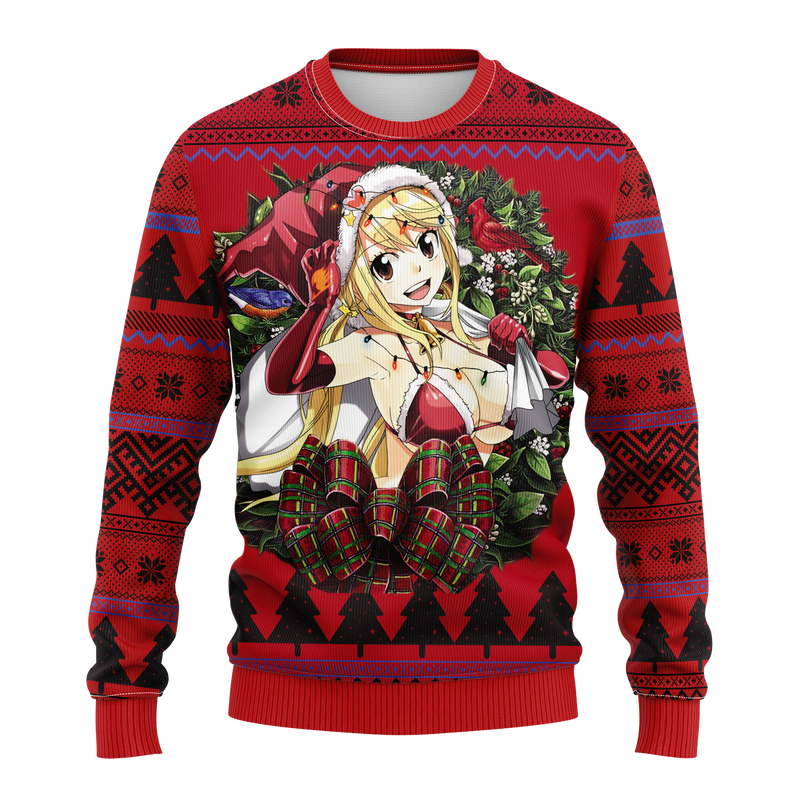 Lucy Heartfilia Santa Claus Fairy Tail Noel Mc Ugly Christmas Sweater Thanksgiving Gift Nearkii