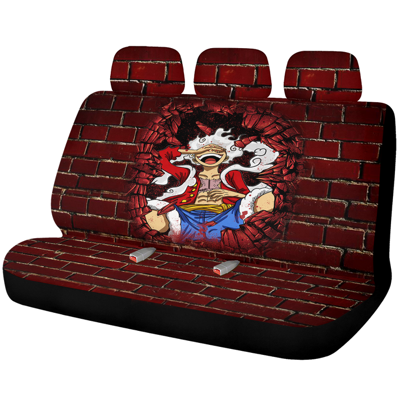 Luffy Gear 5 One Piece Anime Break Wall Car Back Seat Covers Decor Protectors Nearkii