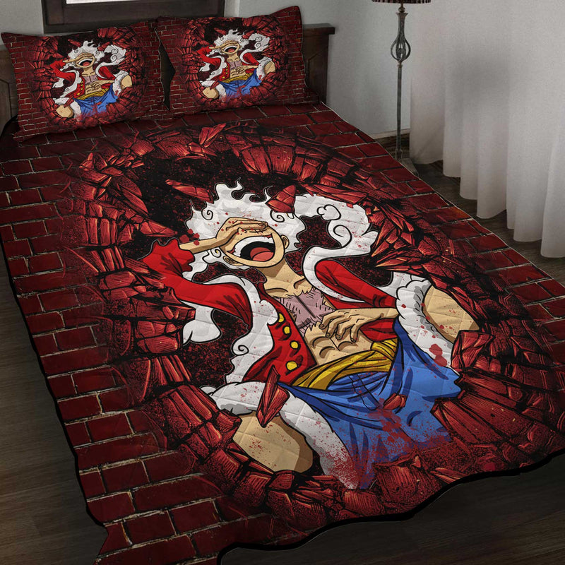 Luffy Gear 5 One Piece Anime Quilt Bed Sets Nearkii