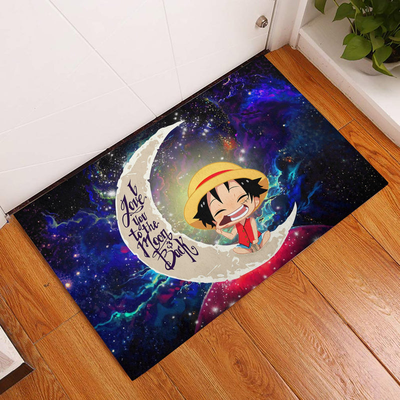 Luffy One Piece Love You To The Moon Galaxy Back Doormat Home Decor Nearkii