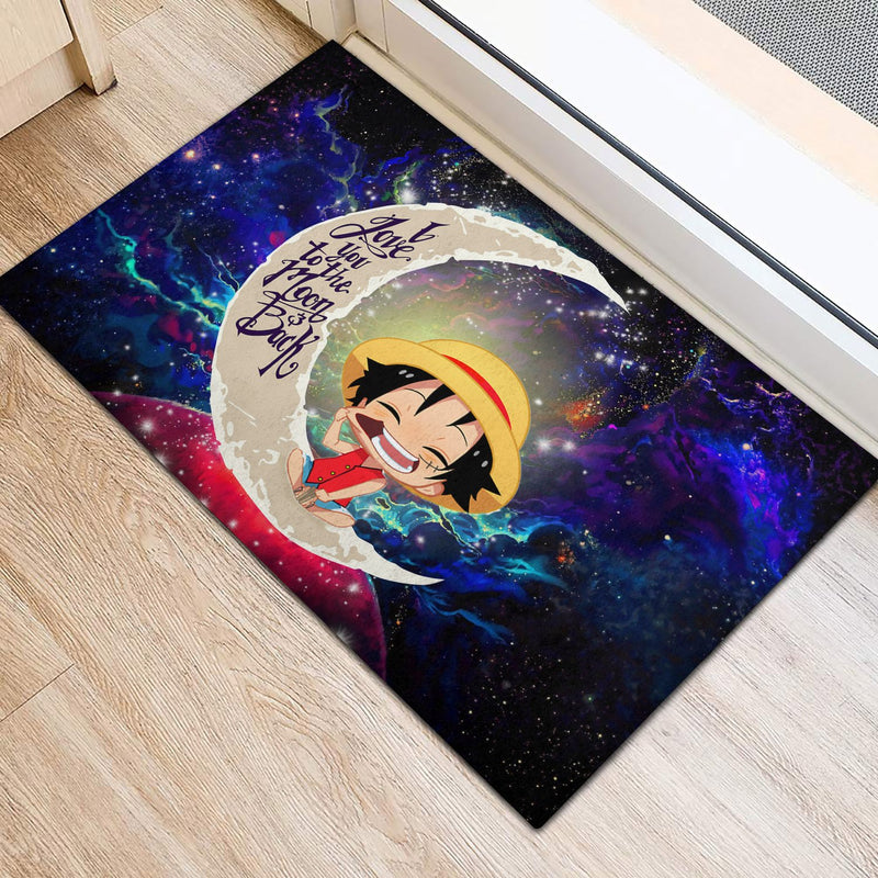 Luffy One Piece Love You To The Moon Galaxy Back Doormat Home Decor Nearkii