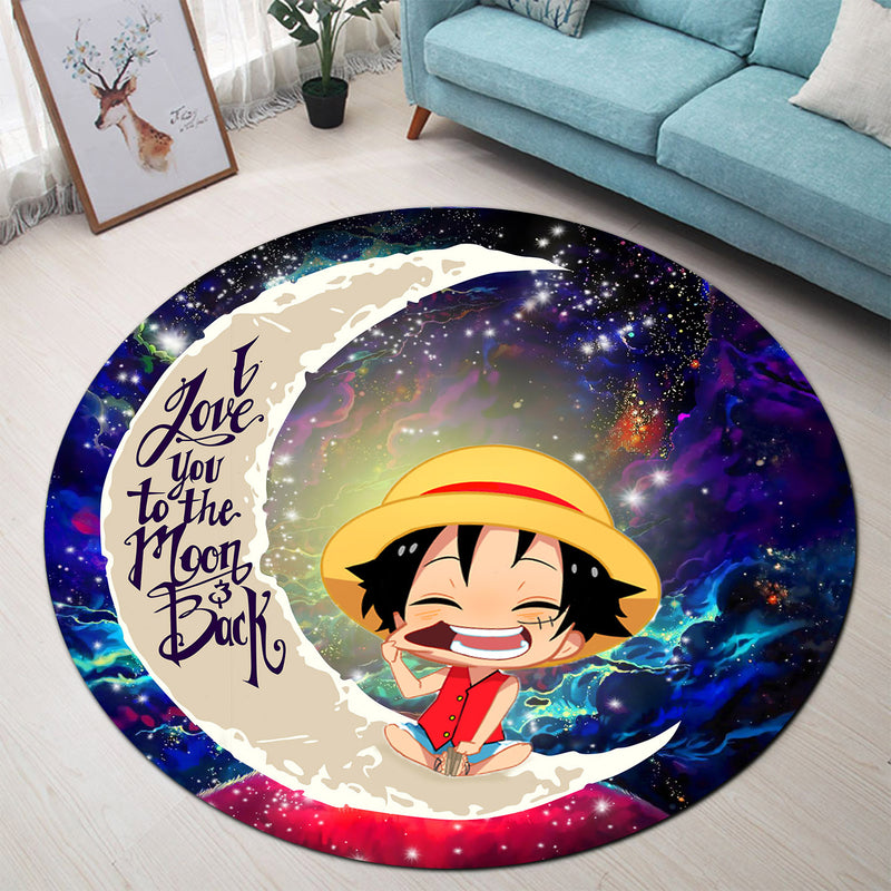 Luffy One Piece Love You To The Moon Galaxy Round Carpet Rug Bedroom Livingroom Home Decor Nearkii