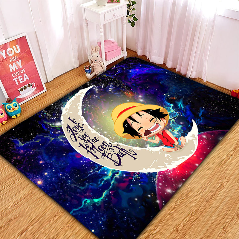 Luffy One Piece Love You To The Moon Galaxy Carpet Rug Home Room Decor Nearkii