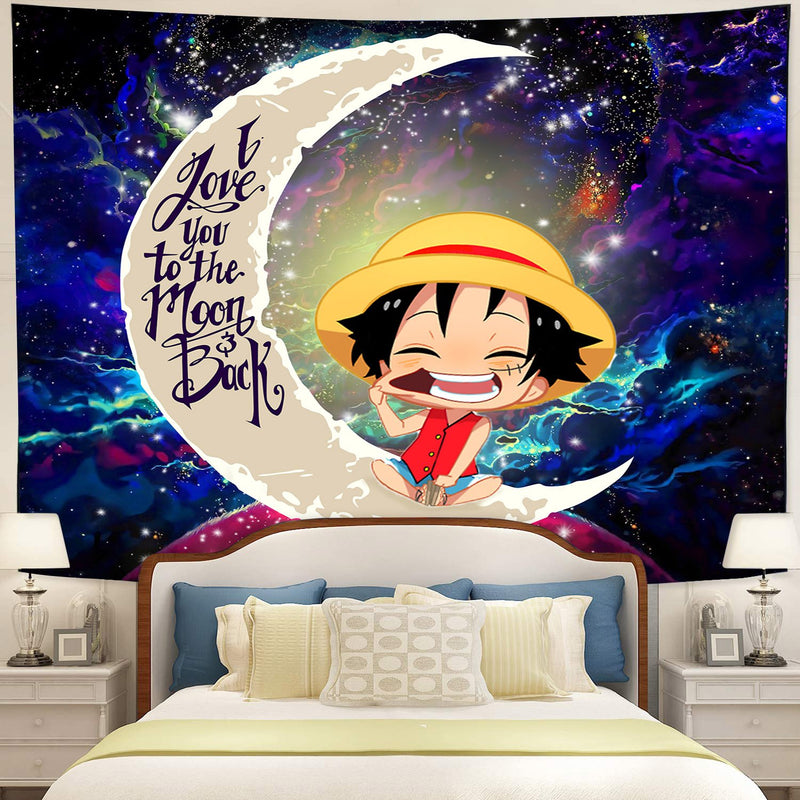 Luffy One Piece Moon And Back Galaxy Tapestry Room Decor Nearkii
