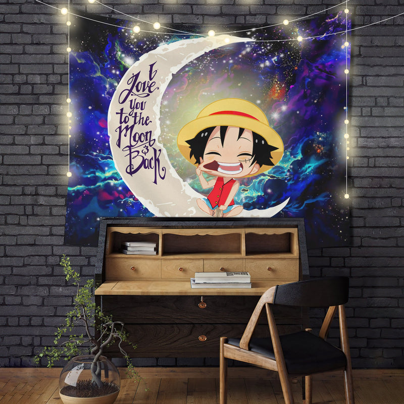 Luffy One Piece Moon And Back Galaxy Tapestry Room Decor Nearkii