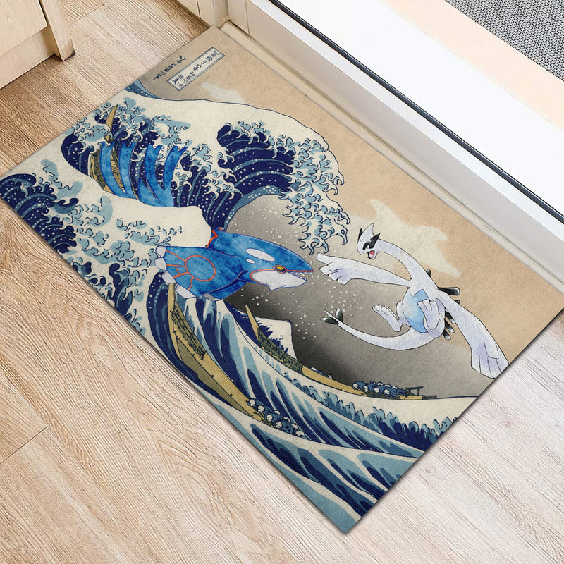 Lugia Vs Kyogre The Great Wave Japan Pokemon Doormat Home Decor