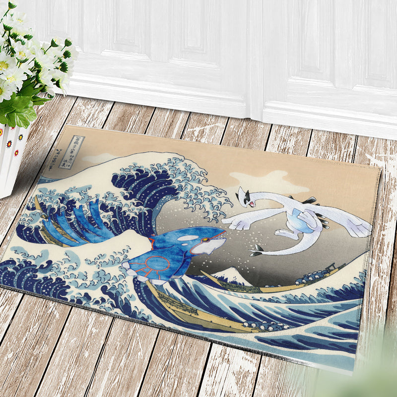 Lugia Vs Kyogre The Great Wave Japan Pokemon Doormat Home Decor