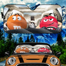 Funny M&M Chocolate Orange Red Driving Car Auto Sunshade Nearkii
