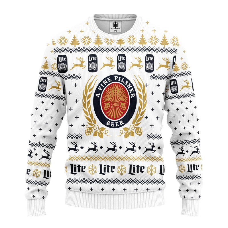 Miller Lite V5 Ugly Christmas Sweater Amazing Gift Idea Thanksgiving Gift Nearkii