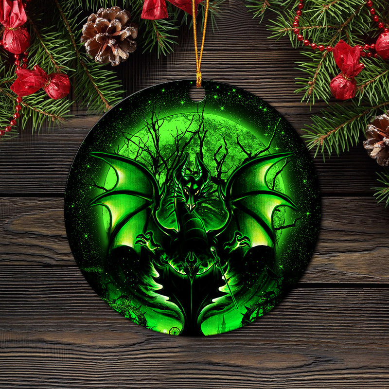 Maleficent Moonlight Mica Circle Ornament Perfect Gift For Holiday Nearkii