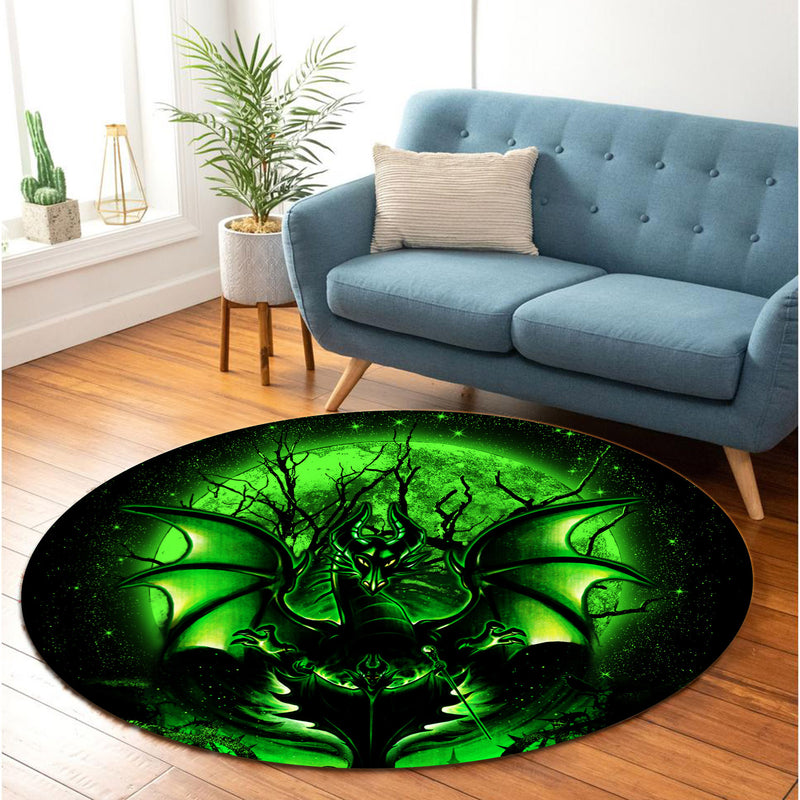 Maleficent Moonlight Round Carpet Rug Bedroom Livingroom Home Decor Nearkii