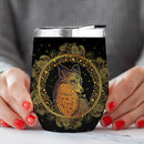 Mandala Fox Wine Tumbler Nearkii