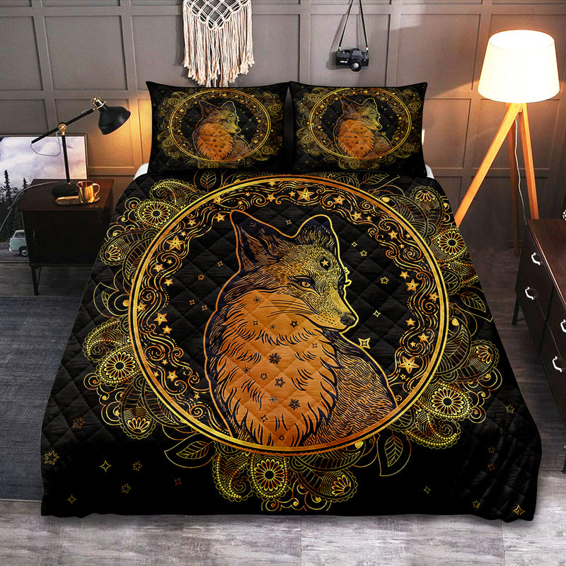 Mandala Fox Quilt Bed Sets Nearkii