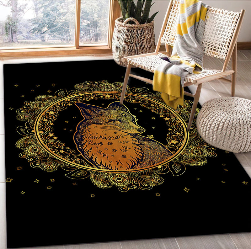 Mandala Fox Rug Carpet Rug Home Room Decor Nearkii