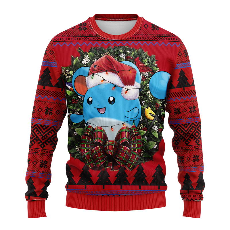 Marill Pokemon Noel Mc Ugly Christmas Sweater Thanksgiving Gift Nearkii