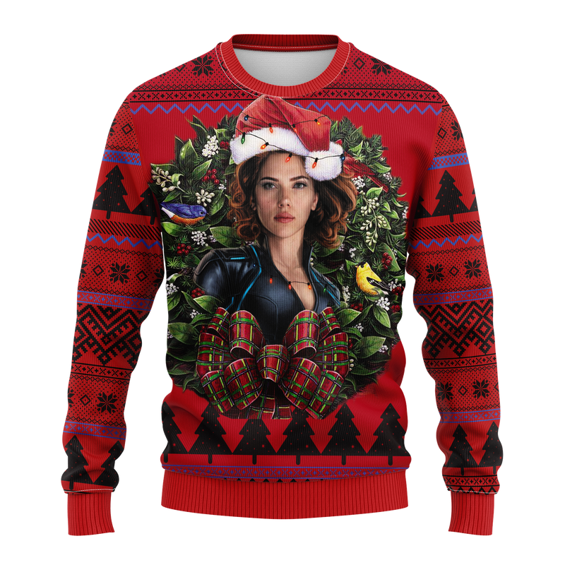 Black Widow Noel Mc Ugly Christmas Sweater Thanksgiving Gift