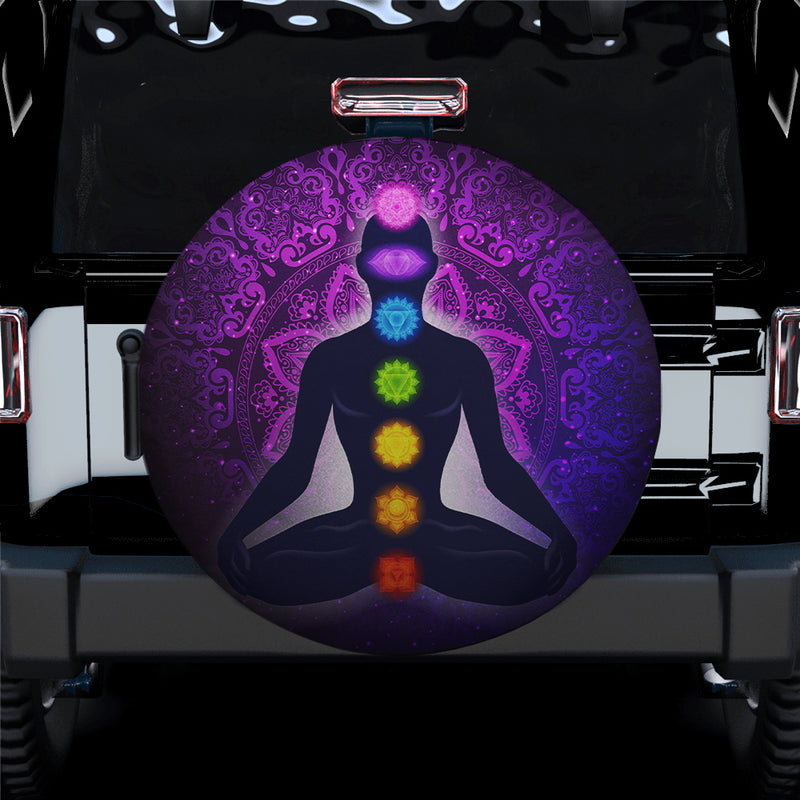 Meditating Human In Lotus Spare Tire Cover Gift For Campers Nearkii