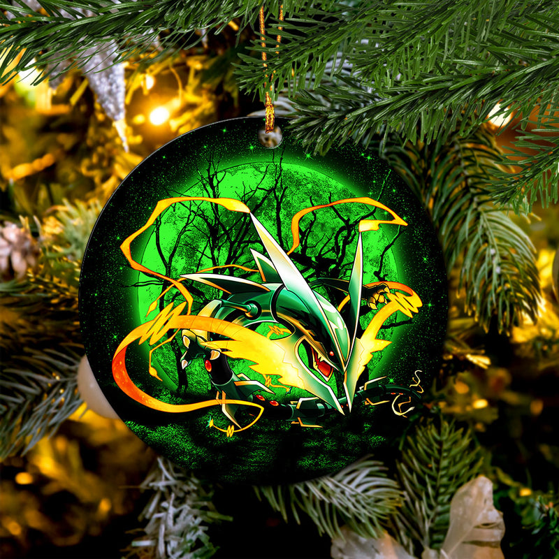 Mega X Rayquaza Moonlight Mica Circle Ornament Perfect Gift For Holiday Nearkii
